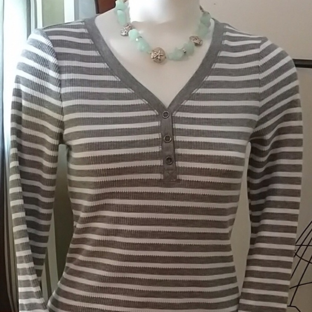 Faded Glory Striped Henley